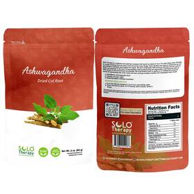 Solo Therapy 850061011466 Ashwagandha Root 56 Grams Cut And Sifted Withania Somnifera - Brown