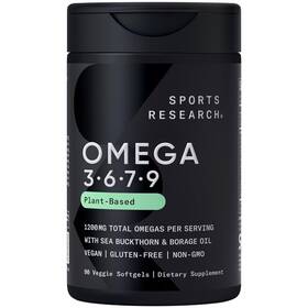 Sports Research 023249093008 Vegan Omega 3-6-7-9 - 1200 Mg Of Multi-spectrum Fatty