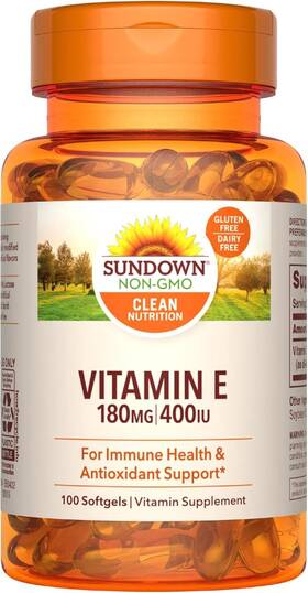 Sundown 030768032685 Vitamin E 400 Iu Softgels Supports Immune And 100 Count Pack Of 1