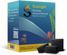 Sunlight Charcoal 850053795114 Premium Coconut Flats- 120 Half Cubes 1.25mm - Long Lasting N