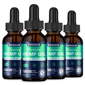 Ms-suo-ho-2p-04 Suooch Hemp Oil Drops For Adults-maximum Strength 100 Natural Organic Vegan Non-gmo