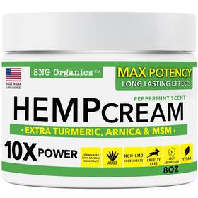Super Natural Goods 850015185960 Hemp Cream 8oz Oil And Arnica - Joint Muscle Shou