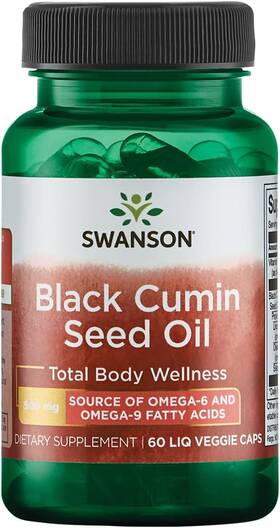 Swanson Efas 0087614170633 Black Cumin Seed Oil 500 Milligrams 60 Liq Vegcap