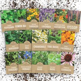 Sweet Yards 686603763452 Organic Herbal Tea Seeds Variety Pack - 16 Individual Packs 2026 Season