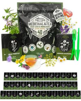 Tactiko Survival 850067111580 40 Medicinal And Tea Herb Seeds Variety Pack Indoor Multi