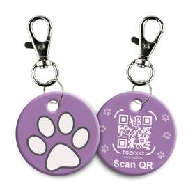 Tag-purple-pk1 Tag8 Qr Code Id Tag For Dogs And Cats Real-time Scan Alerts Online Pet Purple