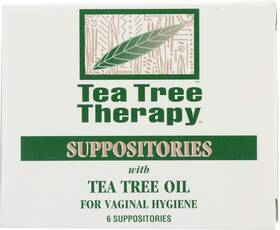 Tea Tree Therapy 637792606068 Vaginal Suppositories With Oil 6 Count White