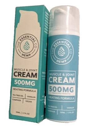 The Essential Co 850070232128 Hemp Muscle And Joint Cream 50ml/1.7 Fl Heating Formula Bb 10/2026
