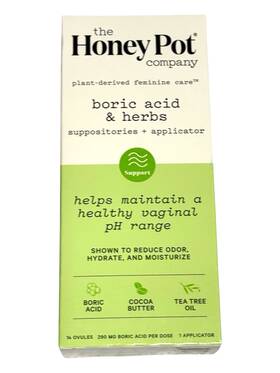 Hny00858 The Honey Pot Company Boric Acid And Herbs Suppositories Applicator 290 Mg 14 Ovules 1