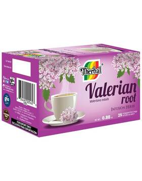 Therbal 839490005628 Valerian / Valeriana Tea Infusion Herbs 25 Bags Each Pack 2