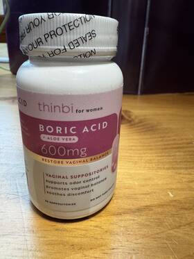Thinbi 810029808699 Boric Suppositories For Women With Aloevera Bv Treatment And Ph Balance New