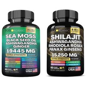 Todorganic Natural Products 665878058791 Sea Moss And Shilajit Black Seed Oil Turmeric Ashwagandha Ginger Vitamin D