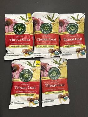 Traditional Medicinals 032917007025 5 Organic Throat Coat - Lemon Ginger Echinacea Bb 3/25