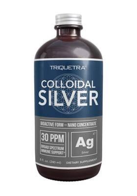Triquetra Health Silver 8oz Bioactive Colloidal - 8 Oz Glass Bottle Vegan Fl Pack Of 1