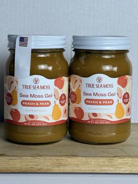 T00656a True Sea Moss Gel Peach And Pear Superfood No Added Sugar 16 Fl Oz - 2 Jars