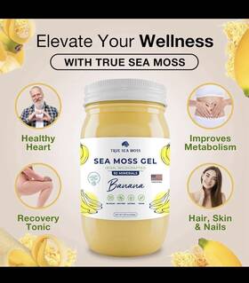 Tsm-b1 Trueseamoss Wildcrafted Irish Sea Moss Gel Made With Dried Seaweed Seamoss Banana