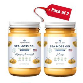 Tsm-m1 Trueseamoss Irish Sea Moss Gel With Dried Seaweed Seamoss Mango Pineapple 2 Jars