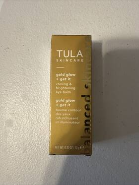 Tula 810070332815 Skincare Gold Glow Get It Cooling And Brightening Eye Balm New In Box