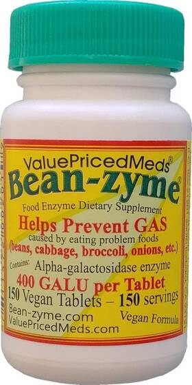 Valuepricedmeds 885110833676 Bean-zyme Gas Relief For Adults Extra Strength 150 Ct Count Pack Of 1