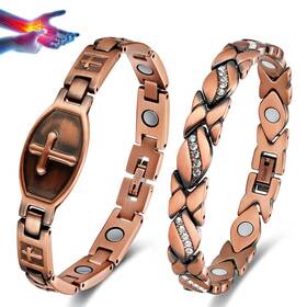 Usl0225003 Vicmag 2pcs Copper Magnetic Bracelets For Women 100% Solid Pure Wit