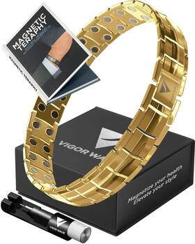 Vigor Wave 198168923986 Magnetic Therapy Titanium Bracelet For Men Stylish 2x Strength