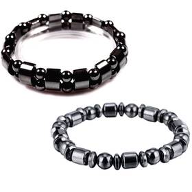 Viki Lynn 455623117613 2 Pcs Hematite Bracelet Metal Magnetic Therapy Bracelets