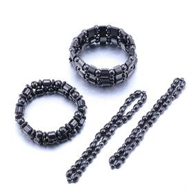 Rdbh0007ab-4 Viki Lynn 0112ab-2 2 Sets Of Hematite Metal Megnetic Therapy Bracelets Pcs Magnetic Anklets