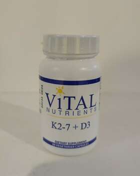 Vital Nutrients 693465549117 K2-7 D3 60 Veg Caps Exp 5/24 Sealed