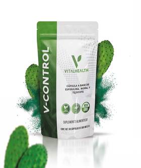 Vitalhealth 782706461292 V-control Spirulina Nopal And Tejocote - Natural Detox Weight Support 60 Ct