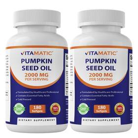 2-360 Vitamatic 602343801087 Pumpkin Seed Oil 2000mg 180 Softgels Pack Of Count