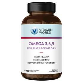 Vitamin World 191069185200 Triple Omega 3-6-9 3000mg With Fish Flax Borage And Evening Primr