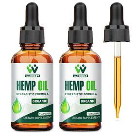 Wa01 Wachray 2 Pack Hemp Oil Drops High Potency - Maximum Strength Natural Seed