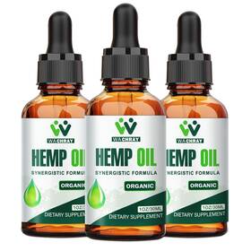 Wa03 Wachray 3 Pack Hemp Oil Drops High Potency - Maximum Strength Natural Seed F