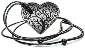 W5208 Wallystone Gems Shungite - Heart Pendant Necklace Tree Of Life For Loved You Ones Activ