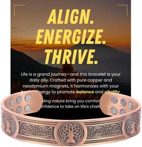 Cbz00016 Westluna Copper Bracelet For Men 18x Ultra Strength Magnetic Bracelets With