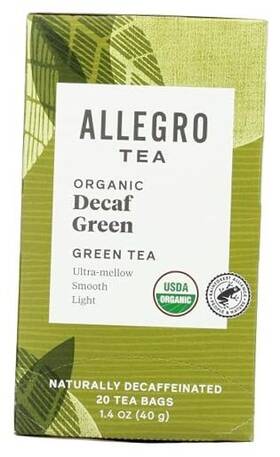Whole Foods Market 014321220276 Allegro Tea Bags 20 Ct Count Pack Of 1 Organic Decaf Green