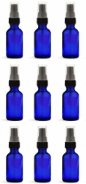 Whole Foods Market 099482467180 9x Blue Glass Bottle With Misting Spray Top 1 Fl Oz