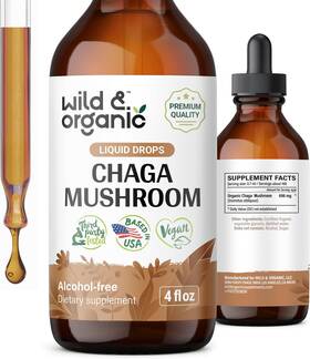 Wild & Organic 744759945112 And Chaga Mushroom Tincture - Immune Support Supplement With Mushr