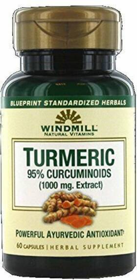 Windmill Health Products Llc 035046004866 Turmeric Powerful Ayurvedic Antioxidant 1000mg Capsules 60 Each 12 Pack