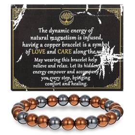 749110 Wllhyf Copper Bracelet For Women Men 8mm Pure Jewelry Stretch Bead P