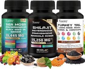 Xuore 711181685695 Shilajit Sea Moss Black Seed Oil Mushroom And Herb Supplement With Lions Mane