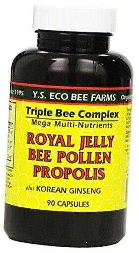 Yso767360 Ys Bee Farms Organic Royal Jelly Pollen Propolis With Ginseng 90 Ct