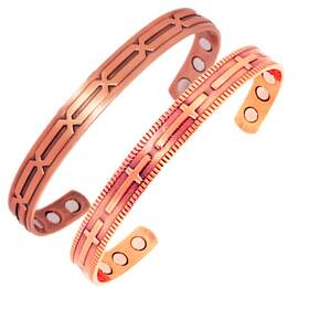 Yurainn 764784720027 Copper Magnetic Bracelet For Men And Women 99.99% Pure Cuff Bangle With