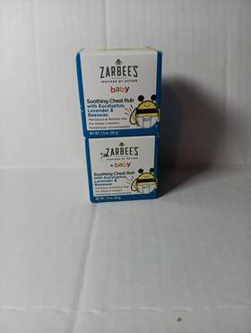 30050621 Zarbees 2 Naturals Baby Soothing Chest Rub Eucalyptus Lavender Beeswax 1.5 Oz