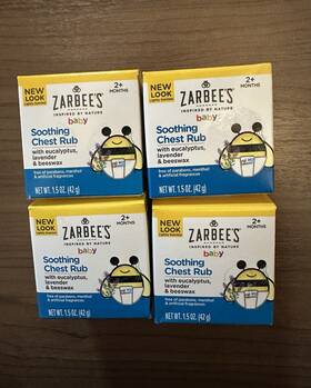 2027 Zarbees 858438005469 4 Naturals Baby Soothing Chest Rub Eucalyptus Lavender Beeswax 10/2027