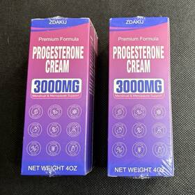X004uttclf Zdakij Progesterone Cream 3000mg Natural Menstrual Menopause Support 4oz- 2 Pack