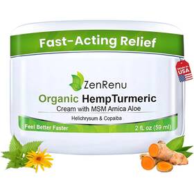 Zenrenu 046139503982 Hemp Joint And Muscle Relief Cream With Turmeric Arnica Msm Oil &