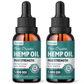 Dy-zg-ho-2p-tm05 Ziehooge High Potency Hemp Oil Drops - Pure Extra Strength 100% Natural Organic 2 Pack