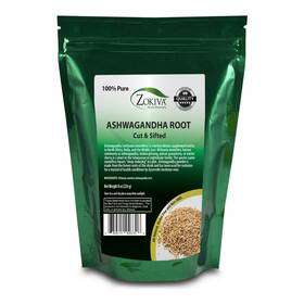 Zokiva-ashwa-cs-8oz Zokiva Nutritionals Ashwagandha Root Cut And Sifted Loose Herbal Tea Bulk 8 Oz Pouch Adaptogen