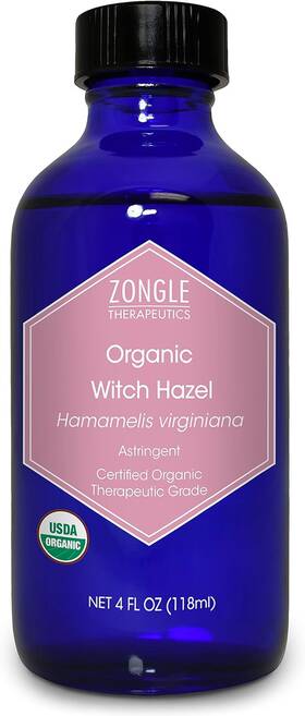 Zongle Therapeutics 744110810578 100% Pure Organic Witch Hazel For Face Skin Hair And Body - 4 Oz